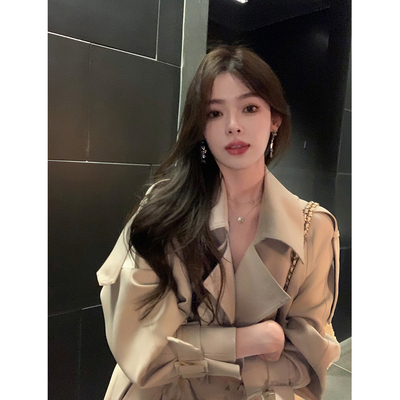 byyou英伦风长款风衣外套