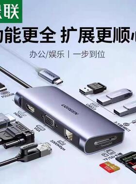 UgreenCM179 Type-C转HDMI+VGA+网卡+3USB+读9合1扩展坞40873