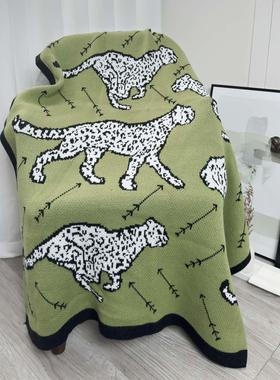 复古绿色单人沙发毯盖毯午睡毯子办公室秋冬空调小毛毯装饰床尾巾