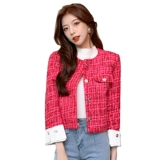 Демисезонная модная плетеная куртка, по фигуре, в стиле Шанель