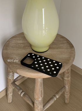 DT play Rose朴彩英同款黑底波点韩国博主小众设计ins风软适用于iphone17/16promax苹果12/14/15/13手机壳