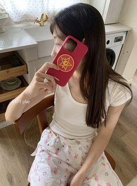 DT play 颜值即正义红色五角星韩国ins风小众博主明星高级适用于iphone15/14promax苹果11/12/13手机壳保护套