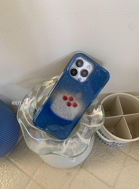 DT play 蓝色蛋糕氛围感少女出片韩国ins风小众博主高级适用于iphone17promax/16/15/14苹果13手机壳保护套
