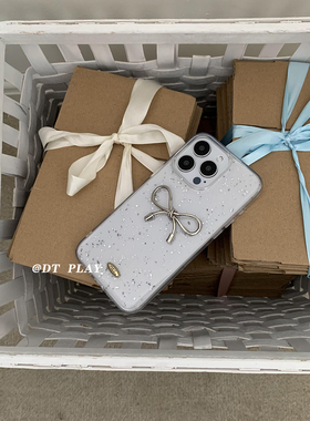 DT play 冷淡风少女透明蝴蝶结韩国ins小众博主高级适用于iphone17promax苹果16/13/14/15手机壳保护套