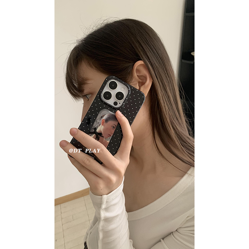 DT play 《又见赫本》黑色波点新款韩国ins博主小众适用于iphone16promax/15/14苹果11/12/13手机壳保护套