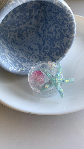 DT play夏日搭配美人鱼海星贝壳少女心手机气囊支架