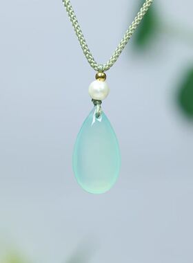 洁玉堂蓝玛瑙水滴吊坠平安挂件
