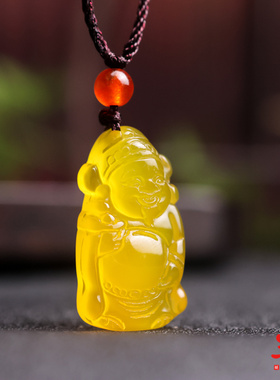 巴西玉髓小财神吊坠珠宝首饰