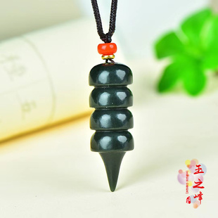 天然新疆和田青玉法器吊坠 玉坠挂件降魔杵玉石时来运法器