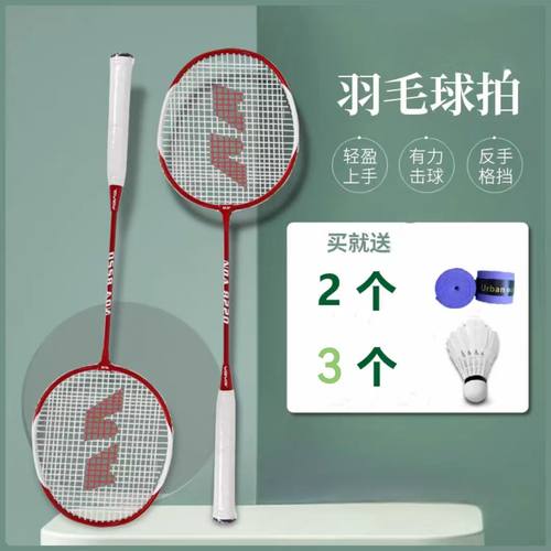新疆包邮羽毛球拍2支套装成人双拍成品拍耐用初级学生业余耐打型