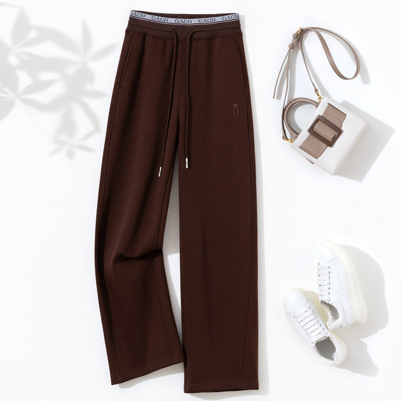 咖啡色窄版阔腿裤女2025年春秋
