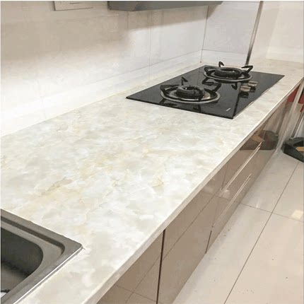 80cm宽加厚大理石厨房防油贴纸 柜灶台用耐高温防水PVC家具翻新贴