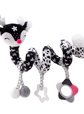 黑白色新生儿床铃床绕悬挂0-3-6个月宝宝车挂件玩具摇铃安抚早教