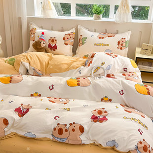 A类全棉儿童卡通男生女孩纯棉四件套学生宿舍被套床单三件套床笠