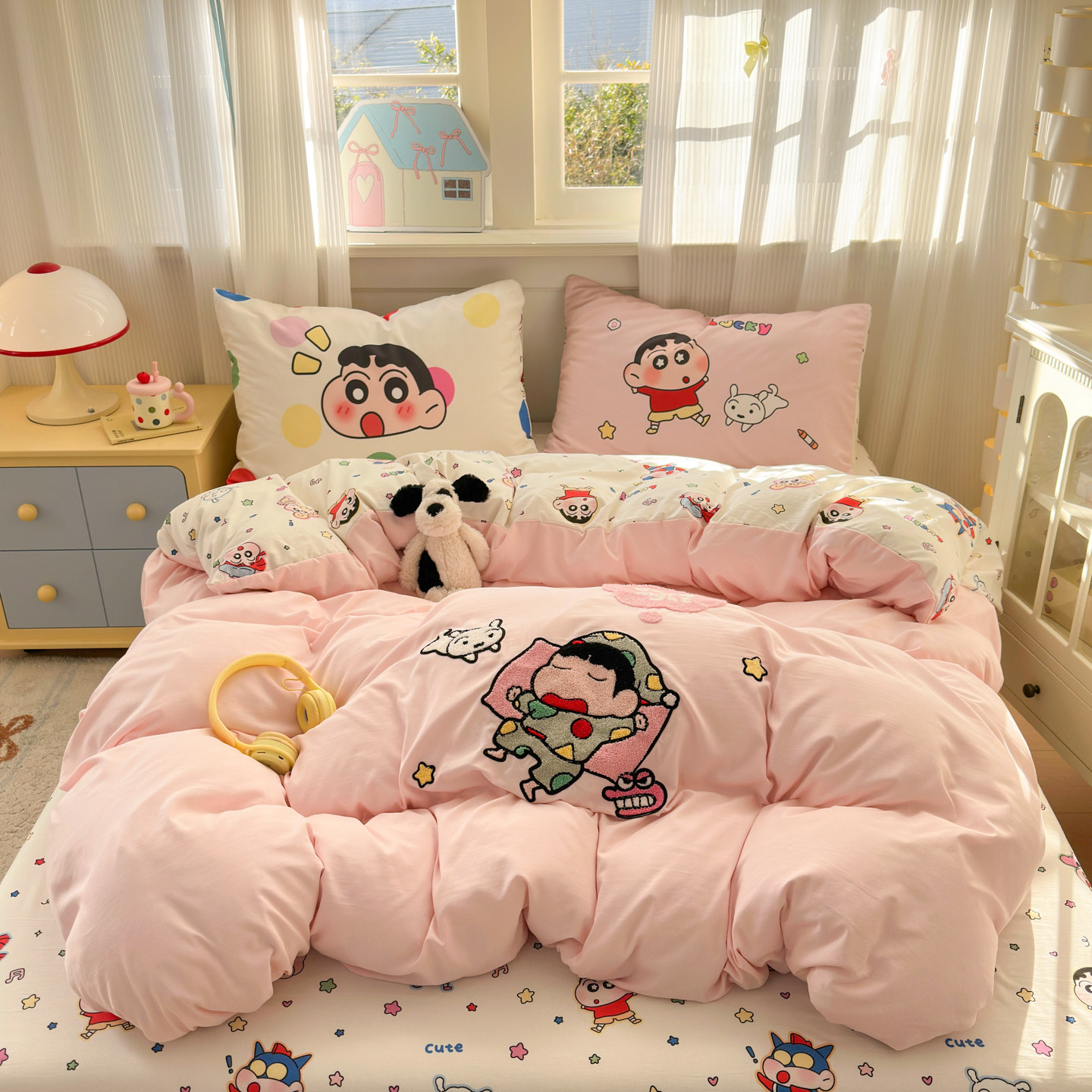 加厚A类蜡笔小新四件套纯棉全棉感儿童男女宿舍三件套被套床单笠,床上用品,床品套件/四件套/多件套,淘宝优惠券,粉丝福利购,淘宝优惠卷