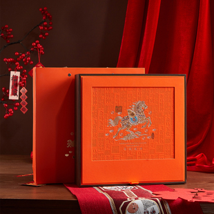 马到成功普洱茶包装盒七子饼福鼎老白茶200g357g饼空礼品盒茶饼盒