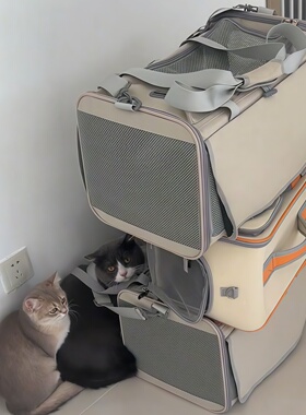 猫包可装两只猫咪外出便携大号透气宠物包外带手提大容量猫狗笼子