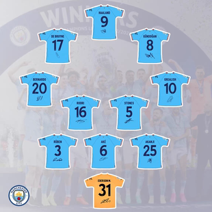 曼城哈兰德德布劳内2023欧冠冰箱贴亚克力磁吸原创足球迷用品礼物