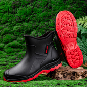 保暖厚底防滑雨水靴轻便外穿工作胶鞋 雨鞋 时尚 防水鞋 男士 短筒新款
