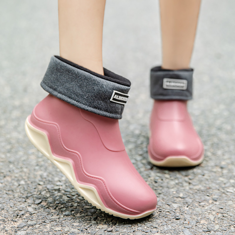 加厚保暖短筒雨鞋女士时尚水鞋女靴子防滑加绒雨靴女成人厨房胶鞋,女鞋,雨鞋,淘宝优惠券,粉丝福利购,淘宝优惠卷