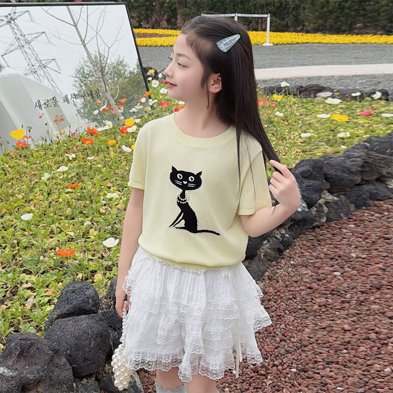 织里童装女童夏装套装2026新款洋气女孩短袖夏季半身裙休闲两件套