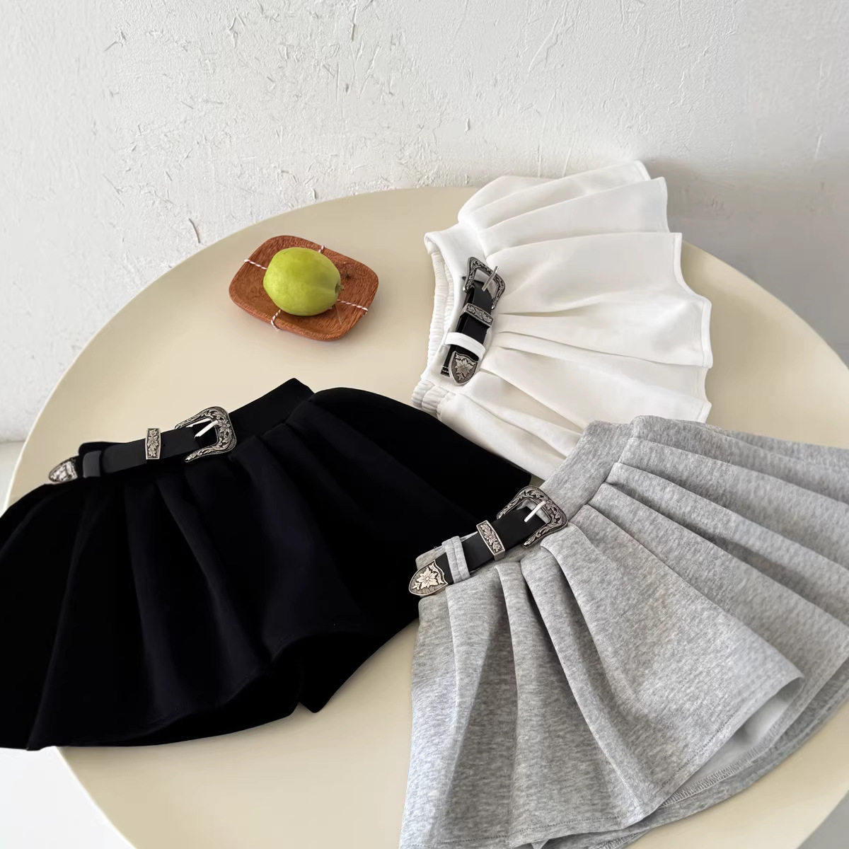 瑜瑜公主 女童夏季新款韩版俏皮超短裙半身裙女宝宝A字JK皮带短裙