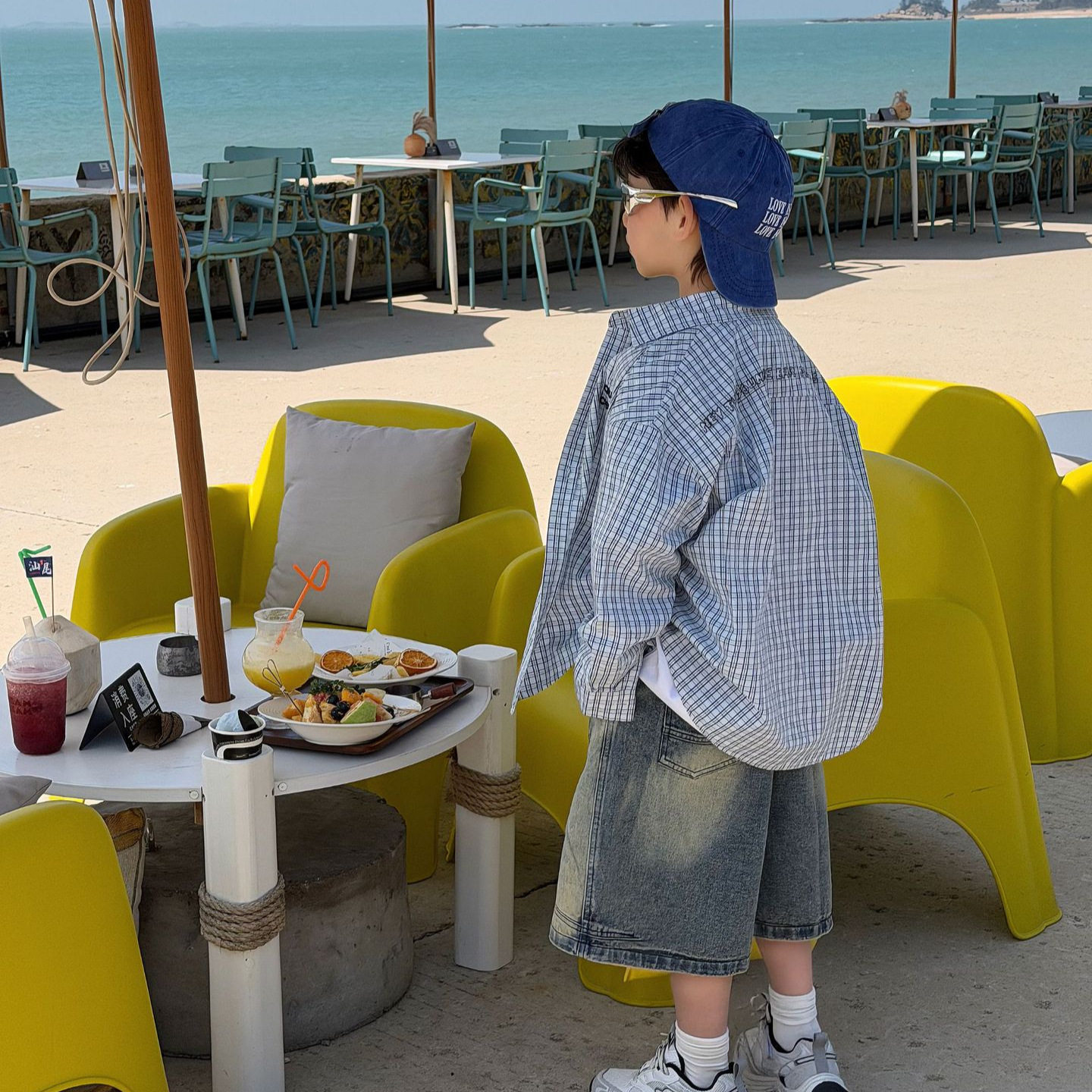 泰如2026春季新款儿童韩版休闲长袖衬衫男童洋气格子开衫外套潮