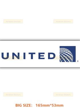 UNITED美联航空LOGO标志大号贴纸3M防水笔记本贴纸潮贴行李箱贴