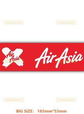 AIR AISA亚航LOGO标志大号矩形贴纸3M防水笔记本贴纸潮贴行李箱贴