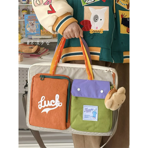 可爱撞色小众14/15.6/16寸笔记本内胆包电脑收纳包学生手提斜挎包