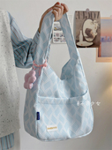 简约百搭大容量通勤包日系ins小清新少女单肩包大学生上课托特包