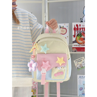 多巴胺可爱小众小书包学生小清新迷你双肩包森系少女简约百搭背包