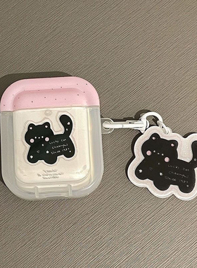 粉盖黑猫华强北pro4/5保护套苹果4代蓝牙耳机套Mini4适用迪士尼F8