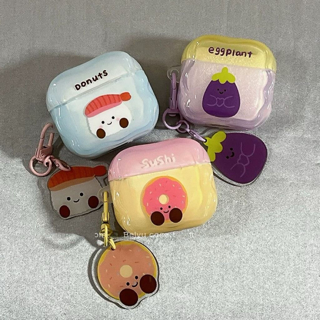 小众可爱寿司茄子适用于华为FreeBuds SE2华为蓝牙freebuds se2新款耳机套带链条