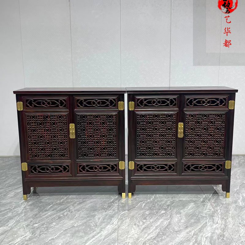 红木家具大红酸枝梅花格鞋柜交趾黄檀仿古新中式玄关柜实木储物柜