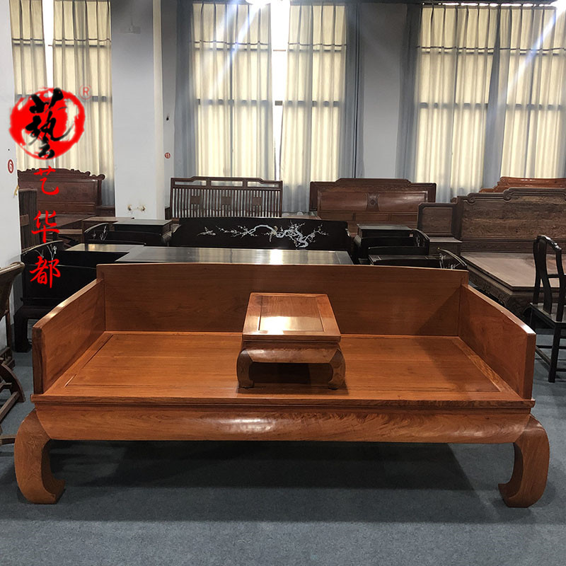 红木家具缅甸花梨木罗汉床睡塌客厅新中式罗汉榻实木贵妃床塌卧榻