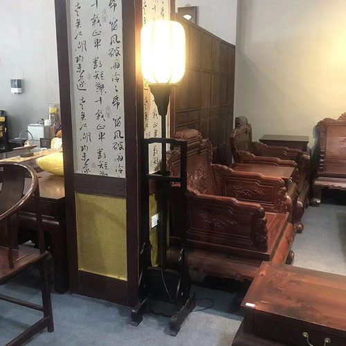 小叶紫檀中式落地灯古典实木明清仿古落地灯客厅卧室书房灯中国风