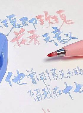 日本派通TOUCH彩色软头毛笔Brush软笔手账贺卡学生练字签字秀丽笔brush字帖花体英文贺卡彩绘笔手绘笔马卡龙