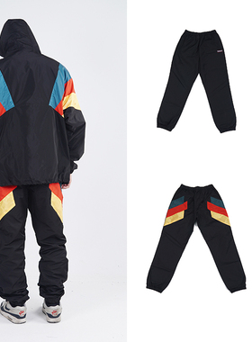 TARGET Bboy 宽松 休闲 运动 复古 牙买加拼色 街舞 风衣 长裤