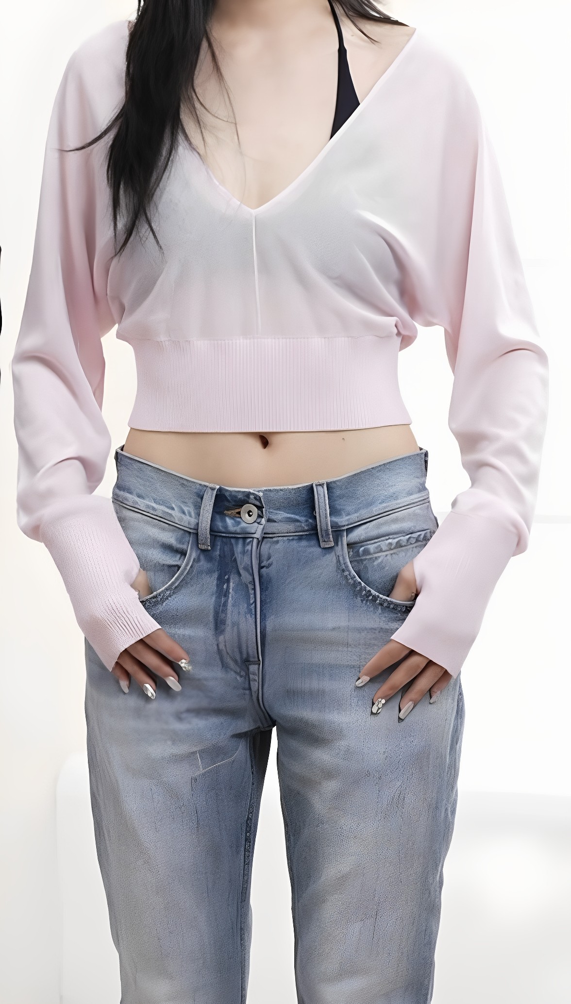 正确版还原RARE真丝羊毛V领蝙蝠袖针织上衣婴儿粉/黑色,女装/女士精品,毛针织衫,淘宝优惠券,粉丝福利购,淘宝优惠卷