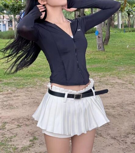 低腰迷你百褶裙裤辣妹短裙