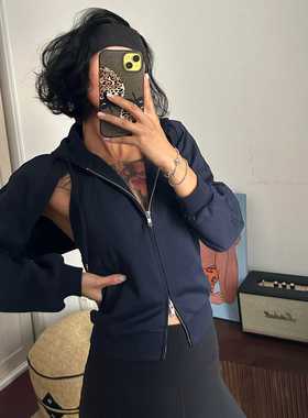 RARELY 两穿可拆卸拉链连帽卫衣 黑色/白色/花灰/藏蓝色