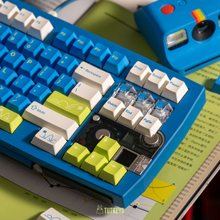 TUTKEYS&NIL硬地球场键帽原厂pbt热升华客制化蓝白键帽透明PC键帽