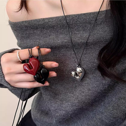 高级感挂脖锁骨链女冬天配毛衣