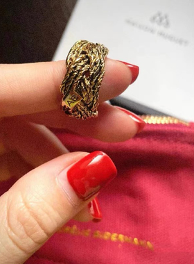 法国设计师aur*lie biderman*复古指环做旧金属链条麻花编织戒指