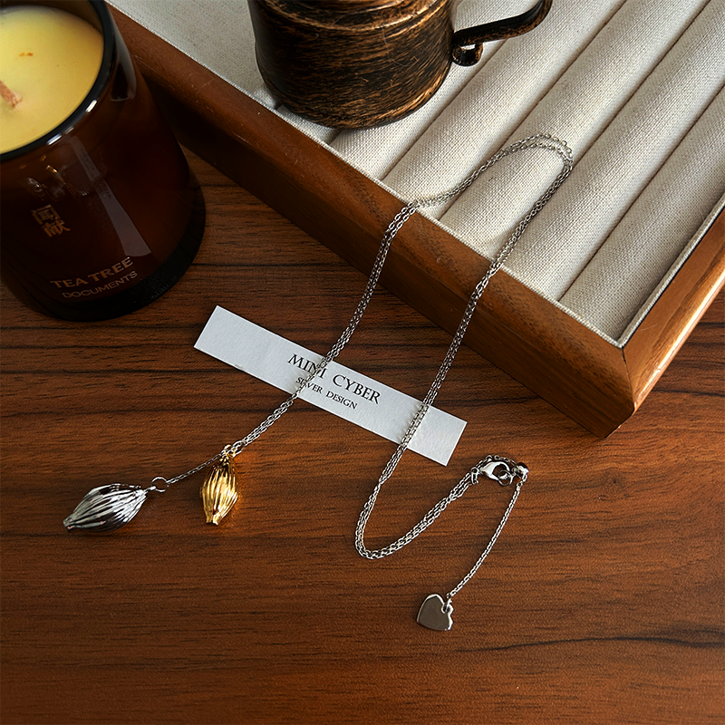 豆豆同款新中式植物金银分色种子可调节项链毛衣链女气质百搭送礼