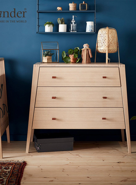 现货 丹麦进口Leander婴儿护理桌三斗抽屉柜储物柜尿布台护理台