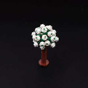 饰道具婚礼摆设花束 小积木颗粒MOC花球树摆件花草树木植物园林装