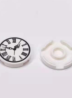 小积木颗粒2x2印刷件时钟图案14769人仔用品零件配件计时时间道具