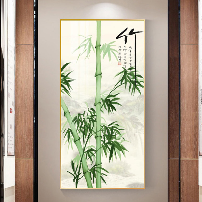 入户玄关装饰画竖版走廊轻奢